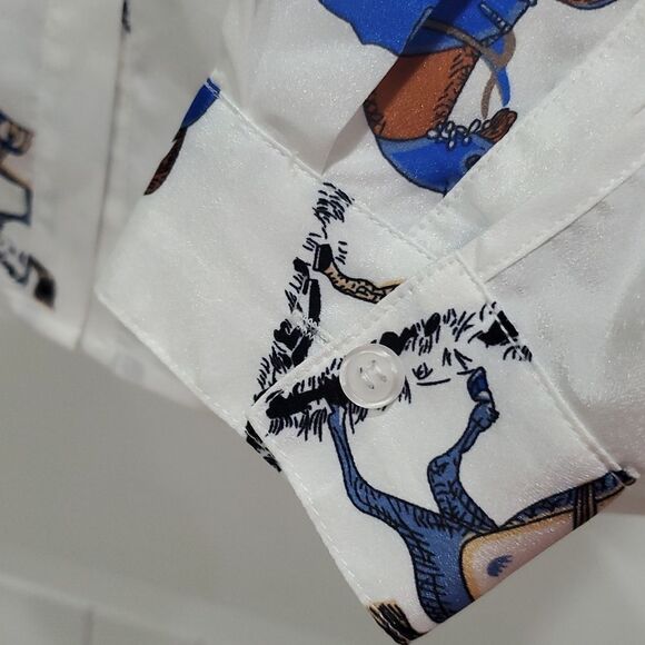 Jean-Pierre Klifa Racehorse Lightweight Button Down Shirt,  Size Medium - Picture 5 of 6